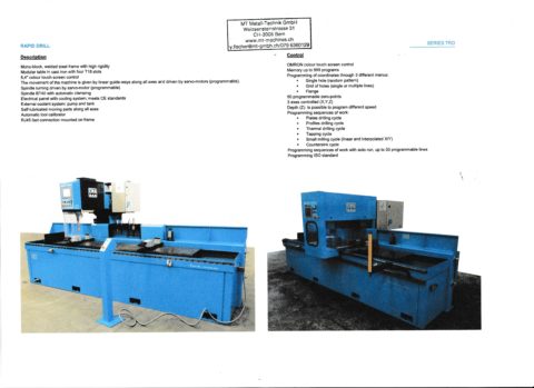 Perceuse CNC Banc de percage CMA mt metall technik machines serrurier construction metallique occasion